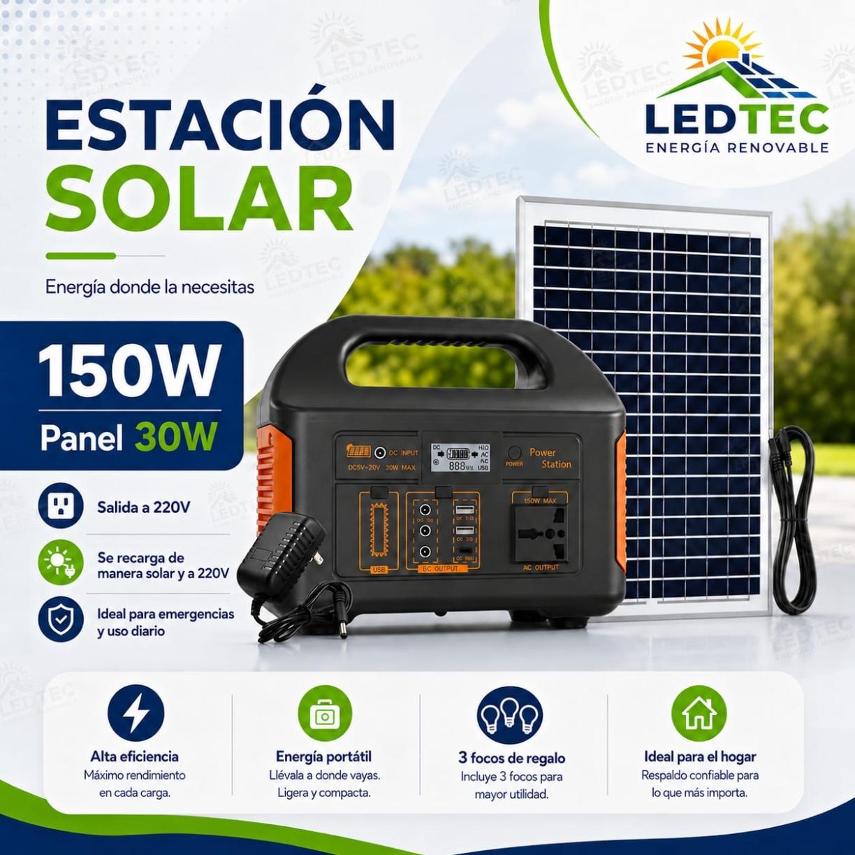 Estacion Portatil 150w Laptop, Focos, Celular