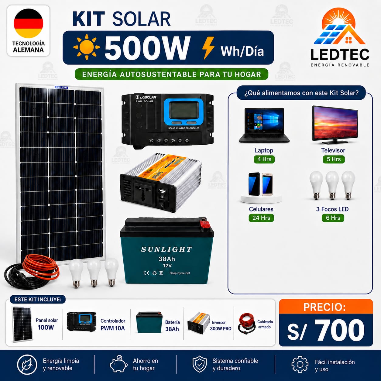 Kit Solar 500w