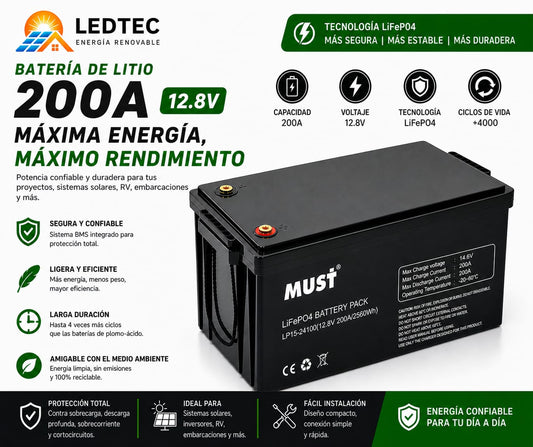 Batería De Litio 200AH 12v