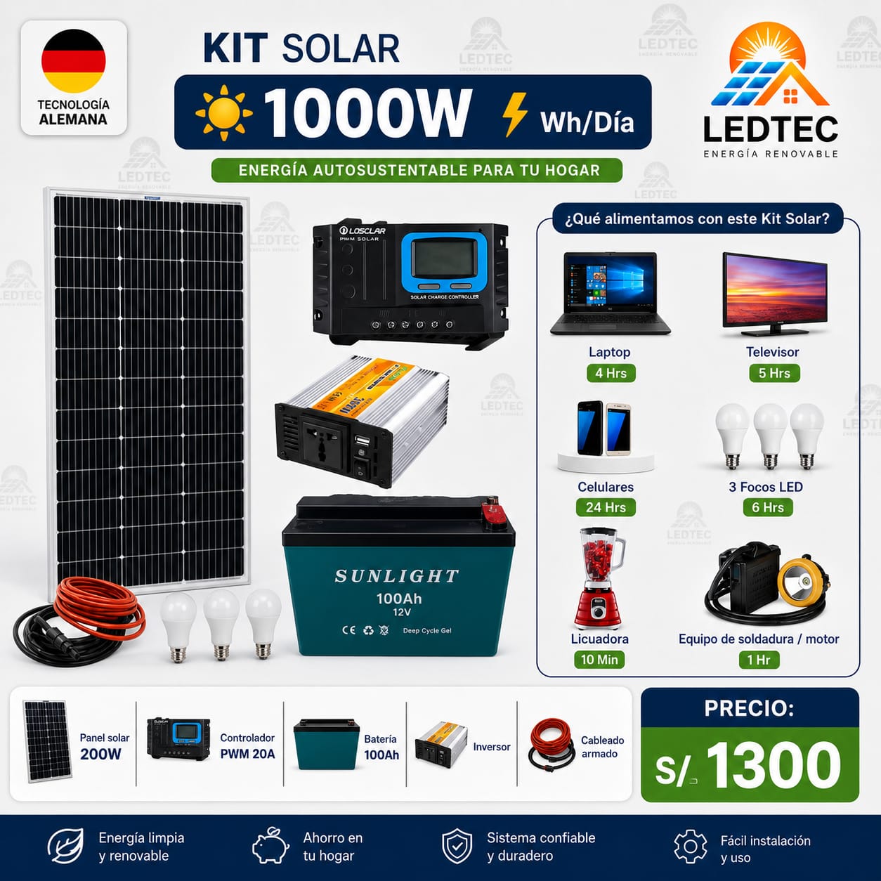 Kit Solar 1000w