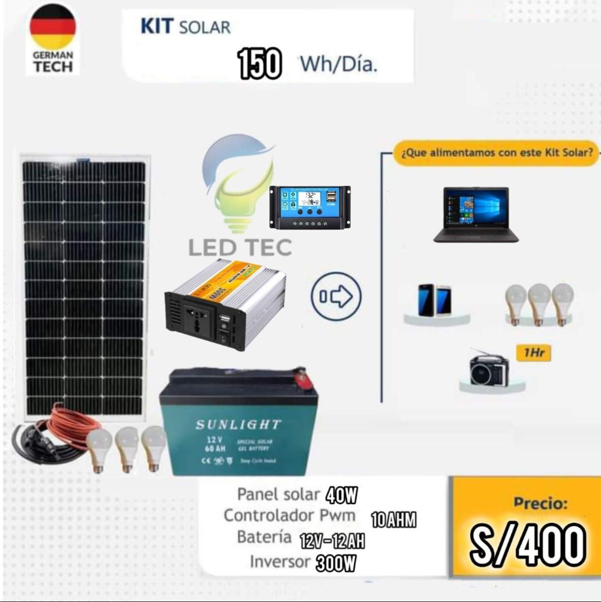 Kit Solar PRO 150w