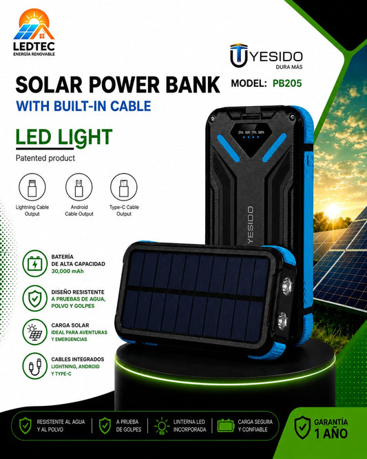 Solar Power Bank 30 000 mAh