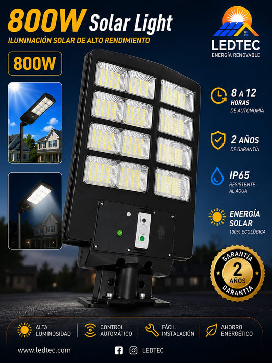 Lampara Solar 800w Con Snsor de Movimiento CAFINI