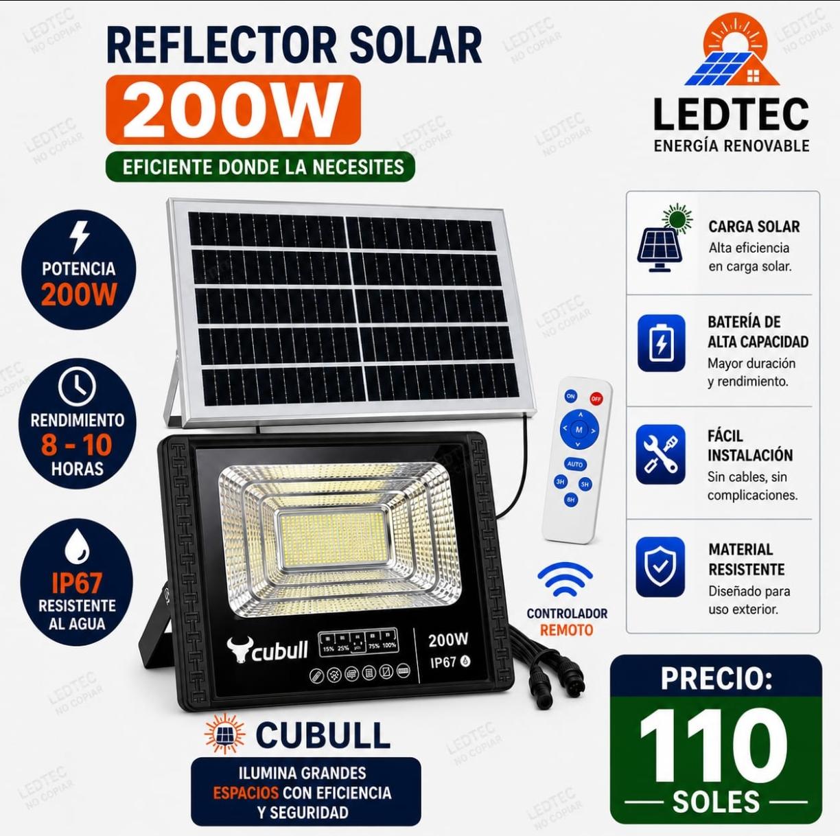 Reflector Solar 200w
