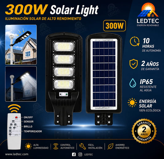 Lampara Solar Con Sensor de Movimiento 300w