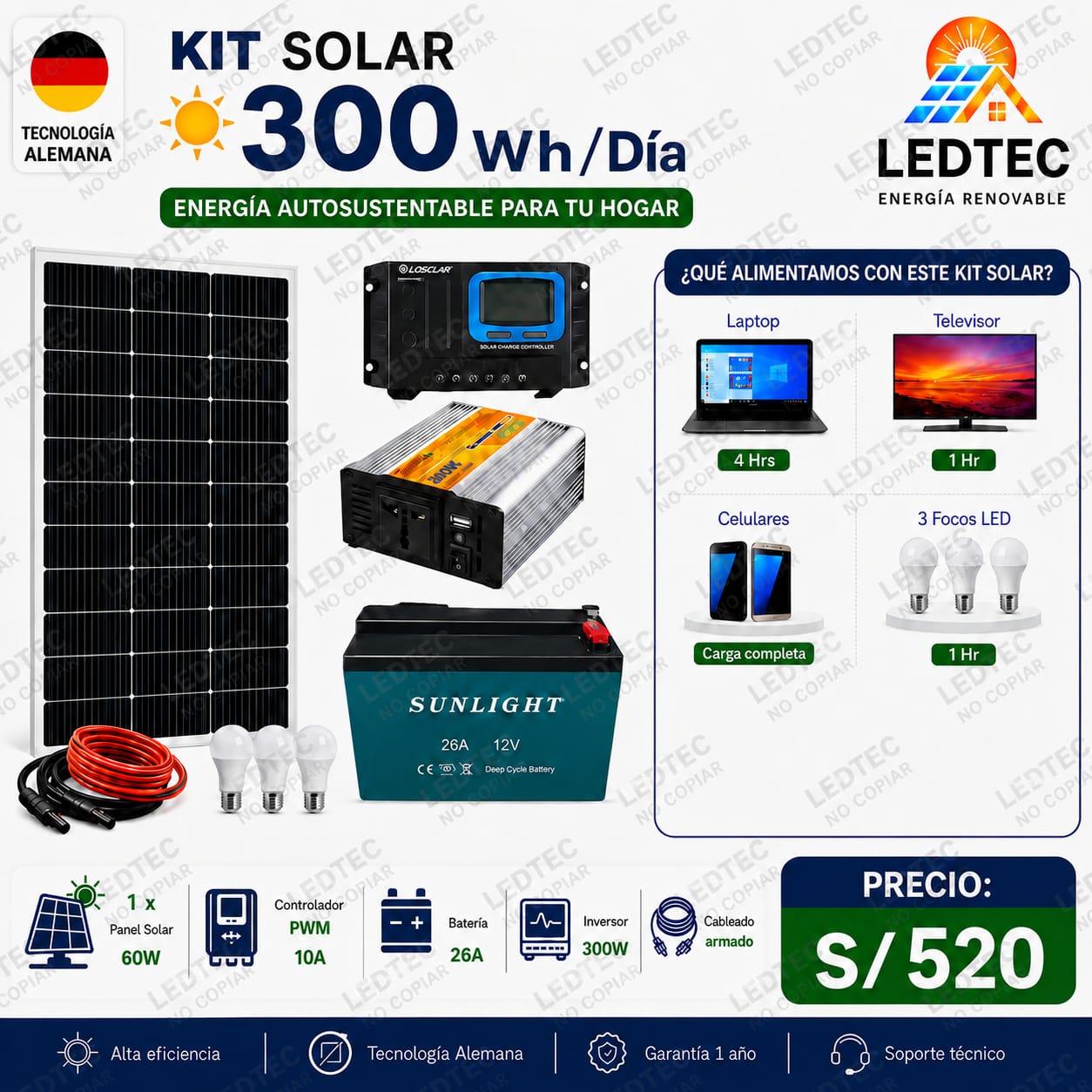 Kit Solar 300w