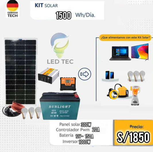 Kit Solar 1500w Día Panel 300w