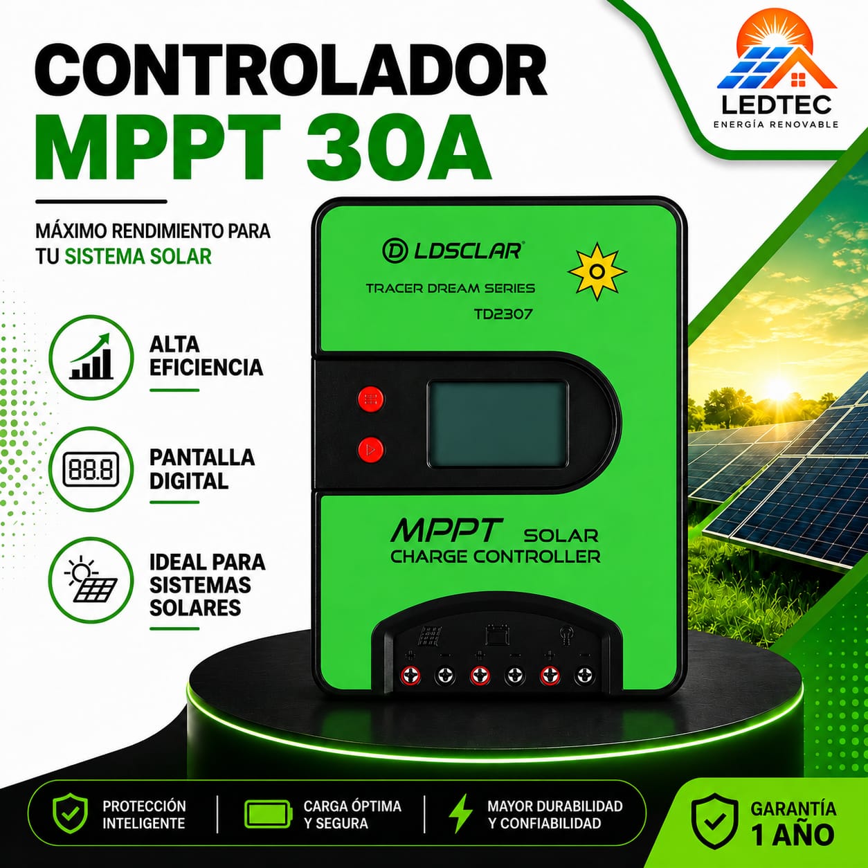 Controlador MPPT 30A