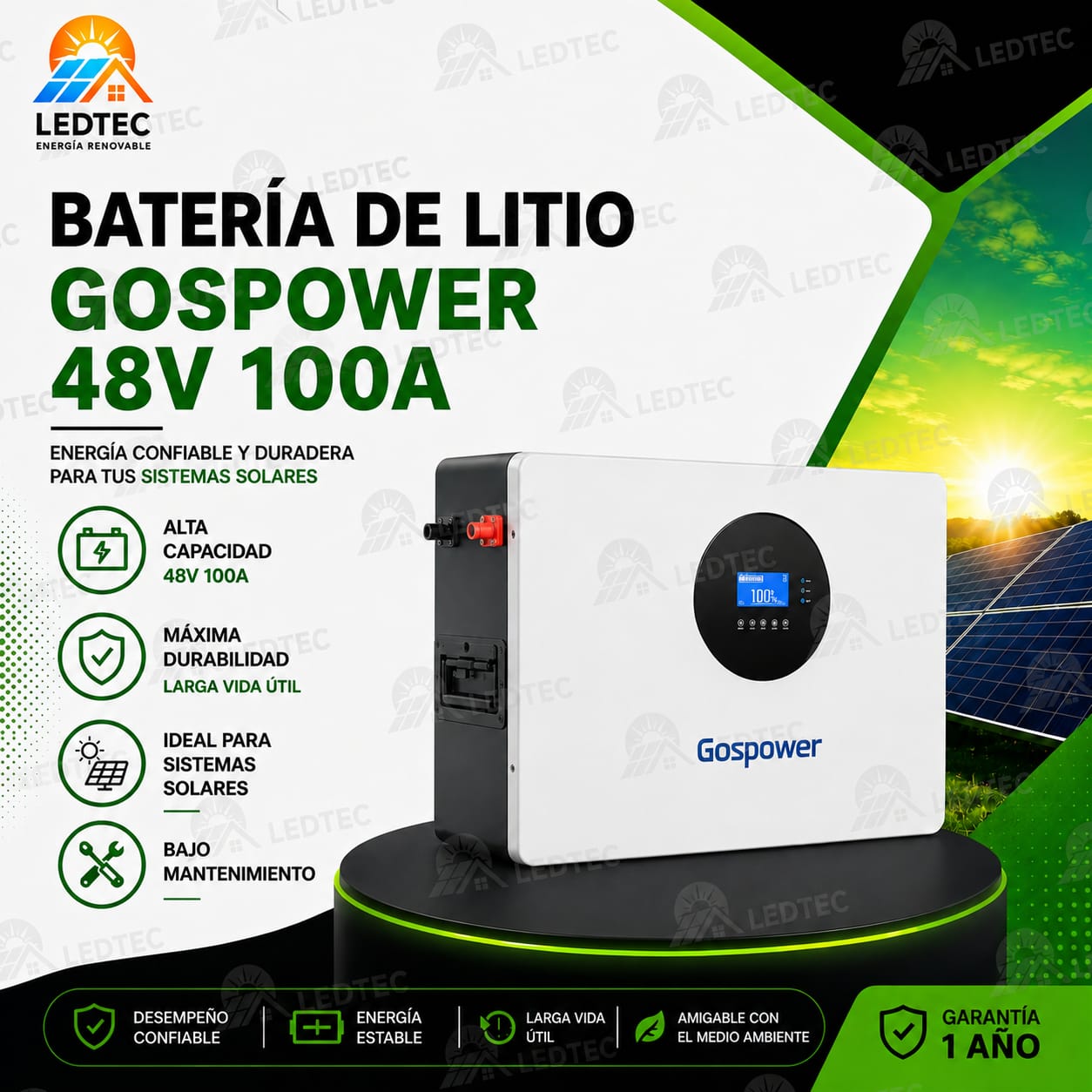 Batería de Litio 48v 100A GOSPOWER