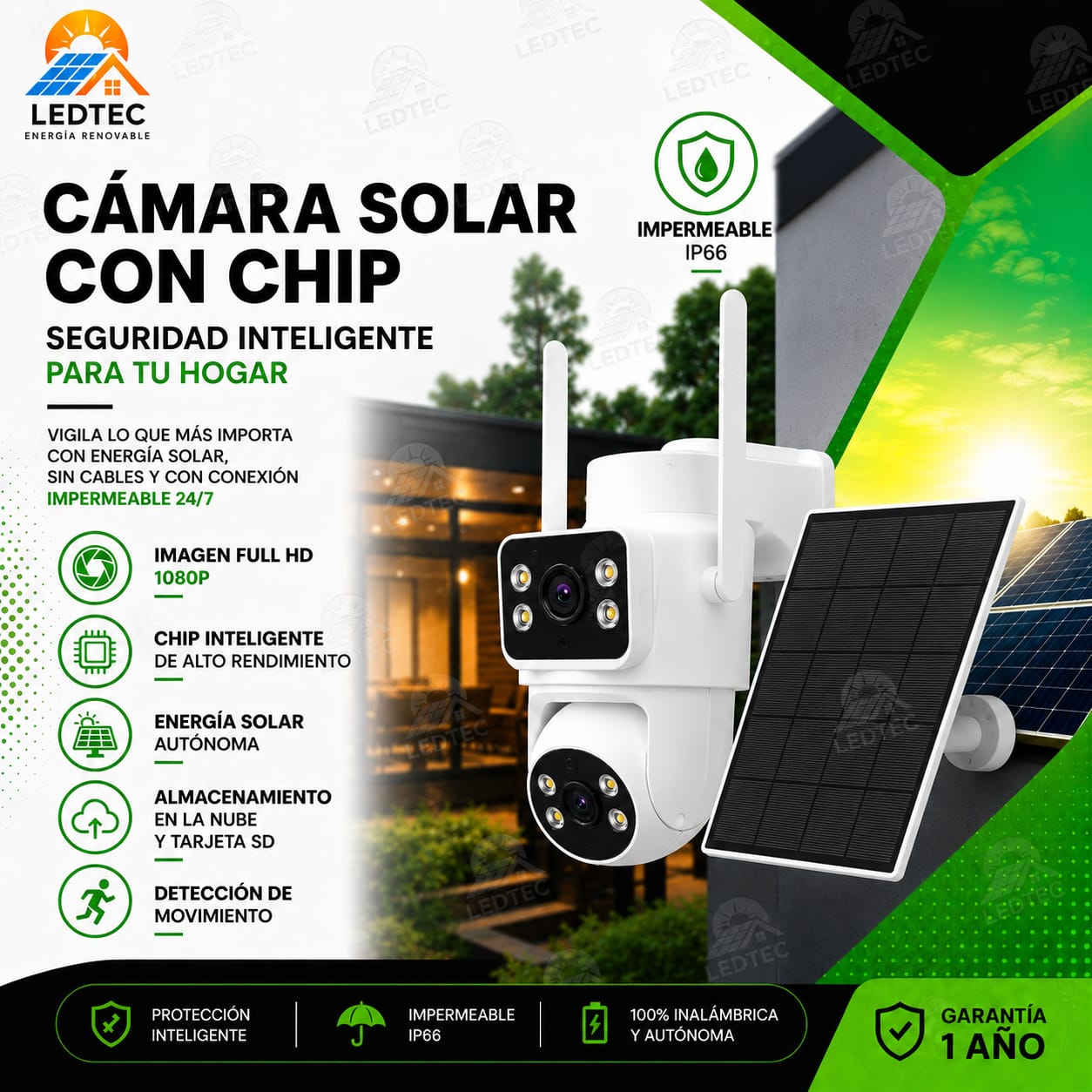Cámara Solar Con Chip