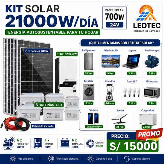 Kit Solar 21000w x Día