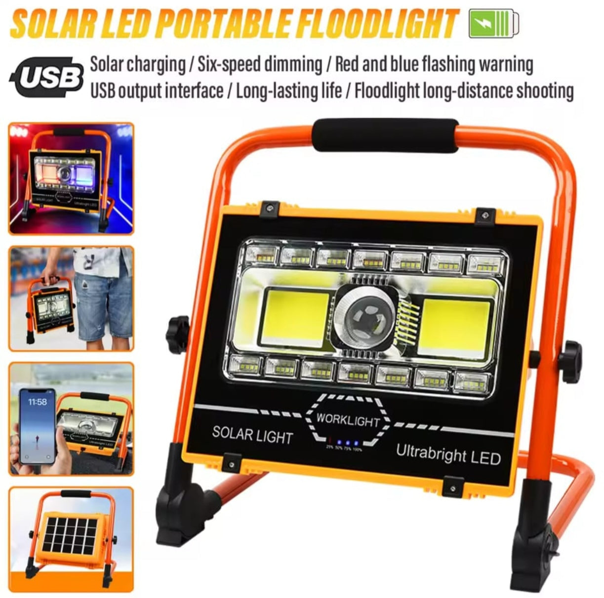 Lámpara Solar Recargable Soporte